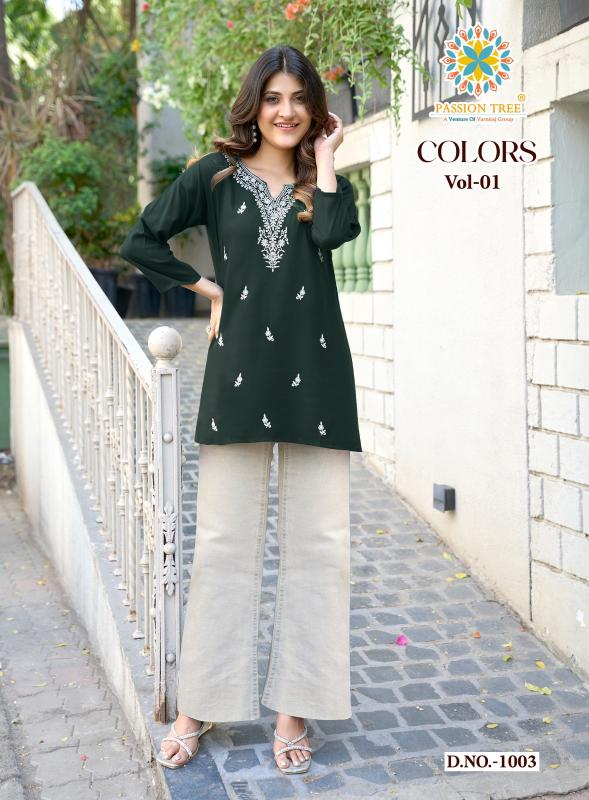 Passion tree colors vol-1 reyon short top kurtis wholesale